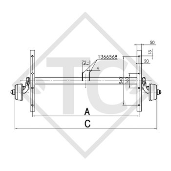 Achse gebremst 750kg BASIC Achstyp B 700-5