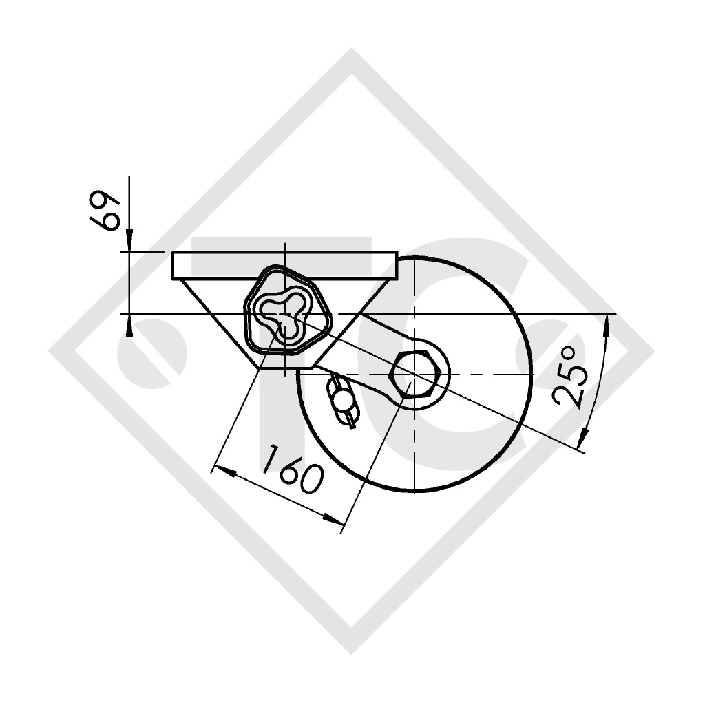 Semi ejes con freno 1600kg tipo de eje B 1600-1 (Paar) EURO1 para soldar