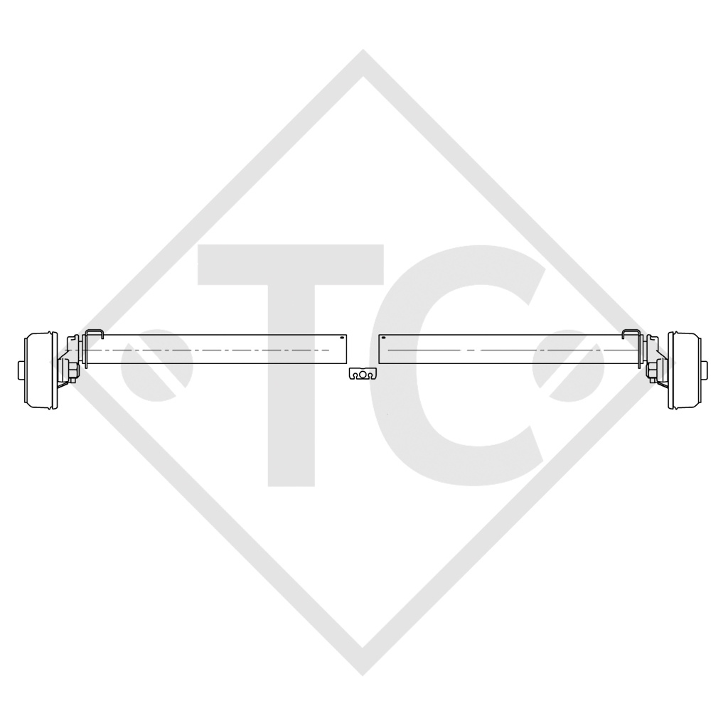 Halbachsen gebremst 1600kg Achstyp B 1600-1 (Paar) EURO1 zum anschweißen