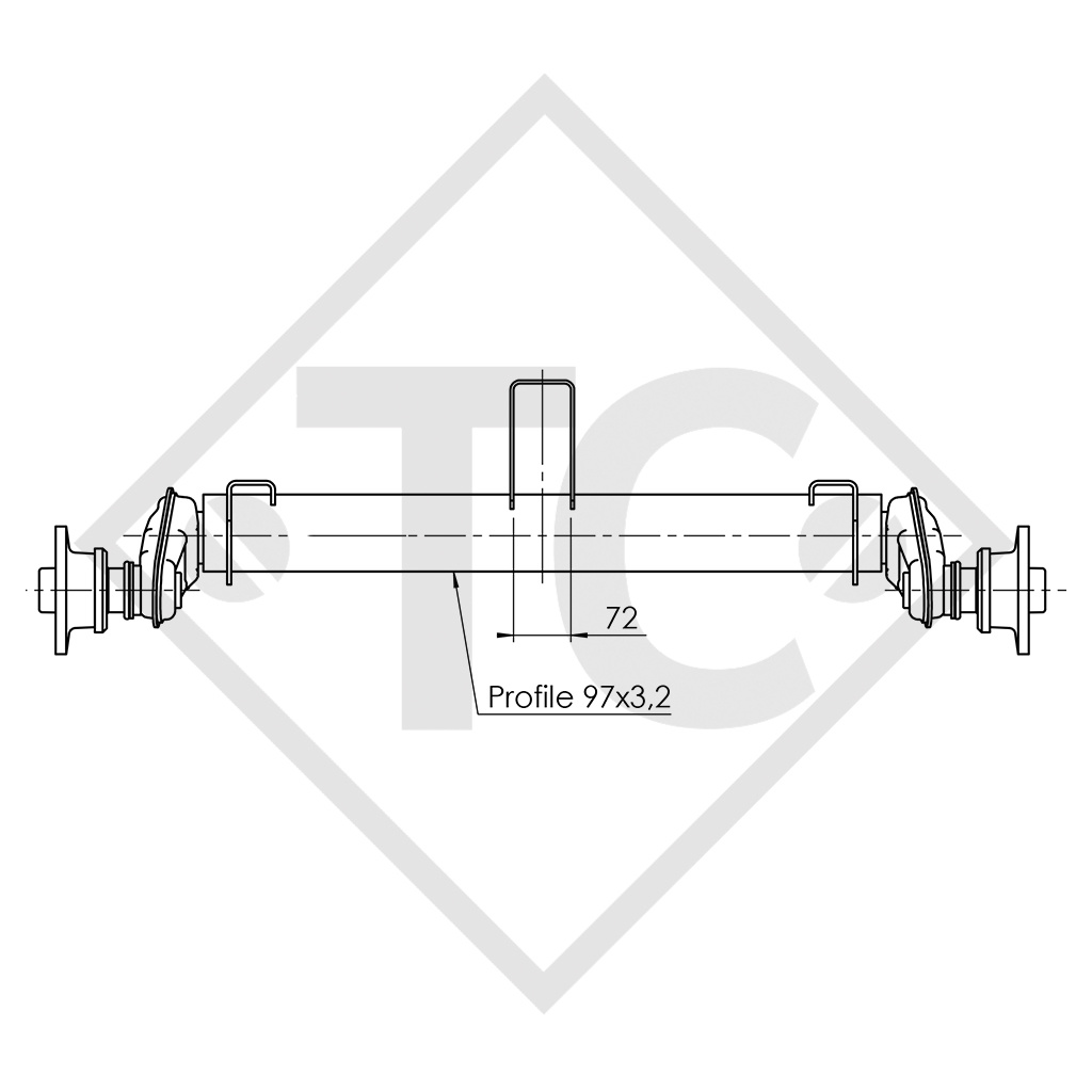 Achse ungebremst 1350kg Achstyp UBR PLUS 1200-6