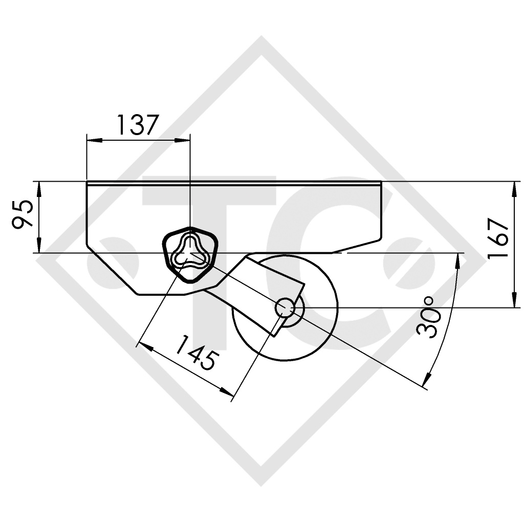 Unbraked axle 750kg PLUS OPTIMA axle type 700-5, 1424275