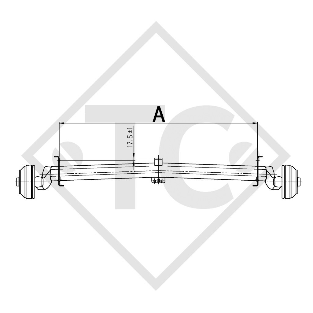 Essieu EURO1 1000kg freiné type d'essieu Delta SI-N 10