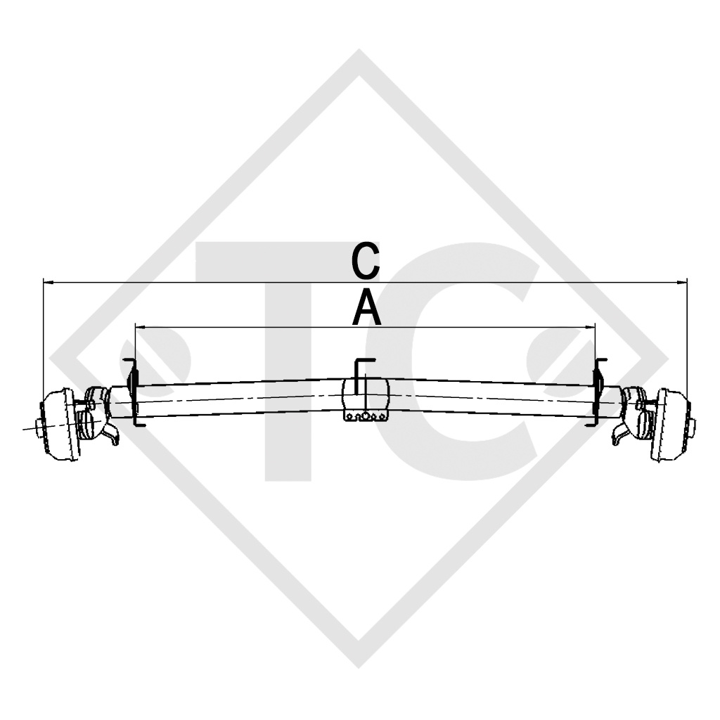 Braked axle 1360kg EURO1 axle type DELTA SIN 12-3, Dethleffs, LMC caravan