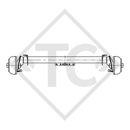 Braked axle 1000kg EURO COMPACT axle type B 850-10