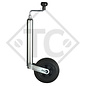 Jockey wheel ø48mm round, type ST 48-RB-200 V, with integrated brake function, for caravans, car trailers, machines for building industry