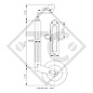 Roue jockey ø48mm rond, type ST 48-RB-200 V, avec fonction de freinage intégrée, pour caravanes, remorques-auto, machines pour l'industrie du bâtiment