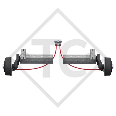 Braked half axles 900kg axle type B 850-5 (pair) EURO COMPACT for welding on