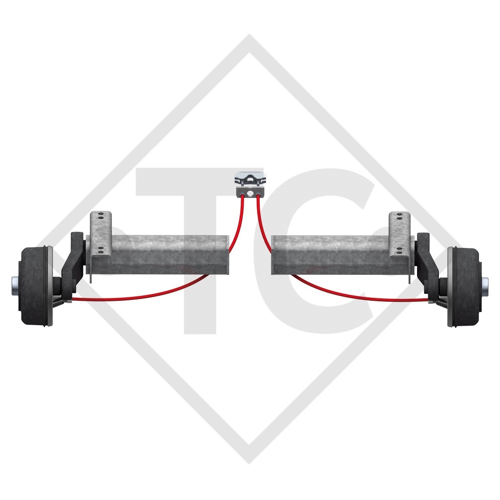 Braked half axles 900kg axle type B 850-5 (pair) EURO COMPACT for welding on