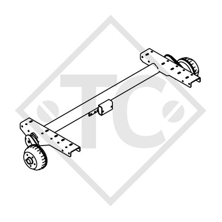 Braked axle 1500kg COMPACT axle type B 1600-3