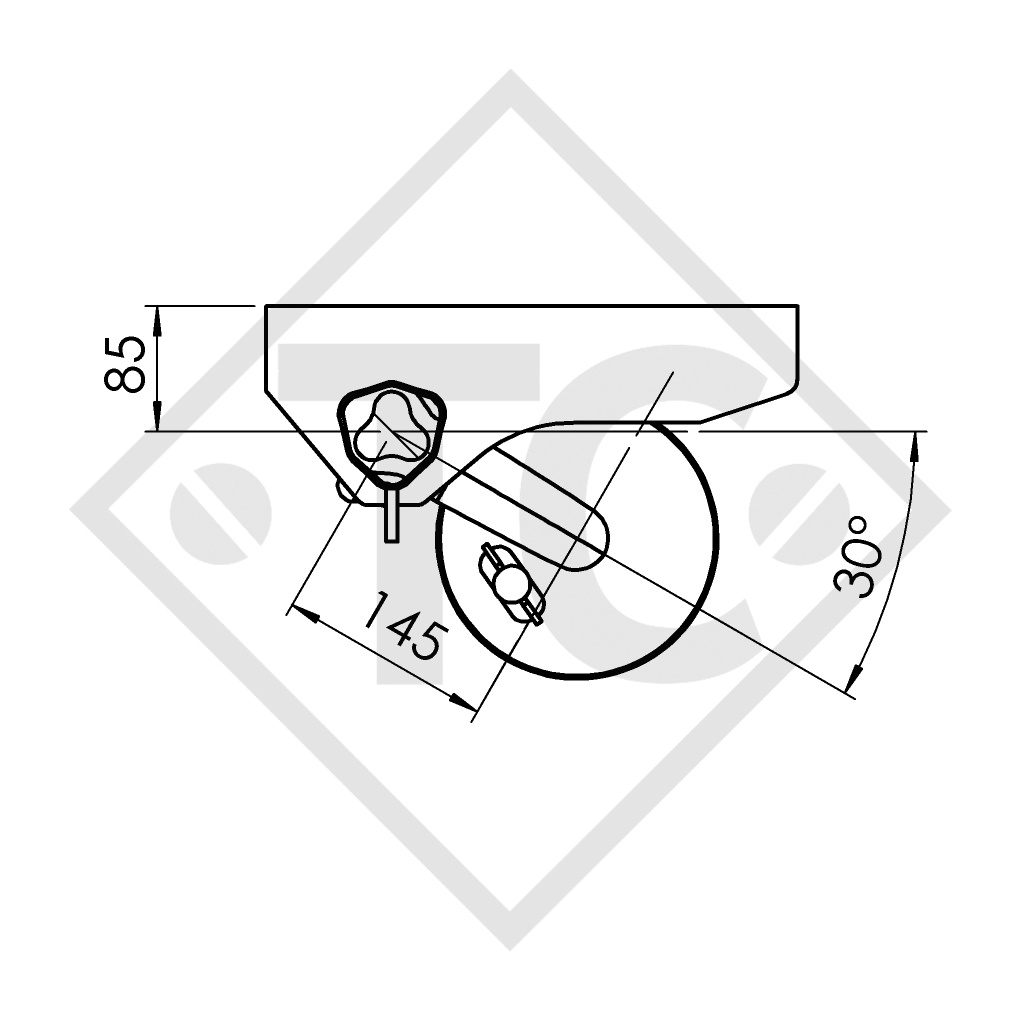 Essieu BASIC 750kg freiné type d'essieu B 700-5