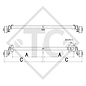 Braked half axles 900kg axle type B 850-5 (pair) EURO COMPACT for welding on