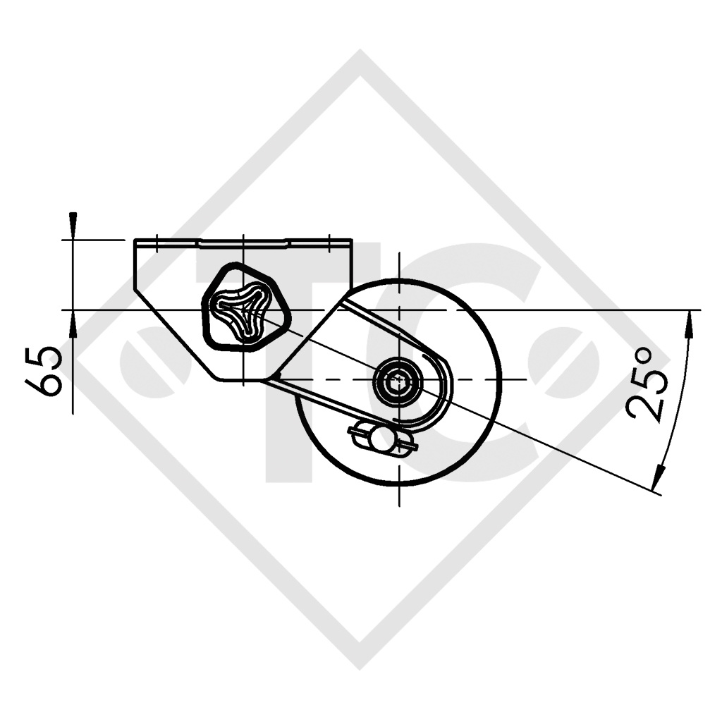 Demi-essieux freinés 900kg  type d'essieu B 850-5 (paire) EURO COMPACT à souder