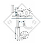 Stützrad □70mm vierkant mit Stützschuh vollautomatisch, Kurbel oben, Typ A 105, für landwirtschaftliche Maschinen und Anhänger, Maschinen für Bauindustrie, Straßeninstandsetzung- und Schneeräumungsmaschinen
