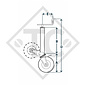 Jockey wheel □60mm square with semi-automatic support shoe, top crank, type M 195, for agricultural machines and trailers, machines for building industry, implements for road maintenance and snow