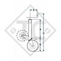 Roue jockey □60mm carré avec sabot semi-automatique, manivelle supérieure, type M 205, pour machines et remorques agricoles, machines pour l'industrie du bâtiment, équipements pour l’entretien routier et l’enneigement