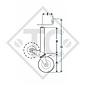 Stützrad □60mm vierkant mit Stützschuh halbautomatisch, Kurbel oben, Typ M 205, für landwirtschaftliche Maschinen und Anhänger, Maschinen für Bauindustrie, Straßeninstandsetzung- und Schneeräumungsmaschinen