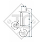 Jockey wheel ø70mm round with semi-automatic support shoe, top crank, type M 300, for agricultural machines and trailers, machines for building industry, implements for road maintenance and snow