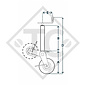 Jockey wheel ø82mm  round with semi-automatic support shoe, top crank, type M 341LL, for agricultural machines and trailers, machines for building industry, implements for road maintenance and snow