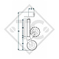 Jockey wheel ø70mm round with manual turnover support shoe, top crank, type S 121, for agricultural machines and trailers, machines for building industry, implements for road maintenance and snow