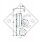 Stützrad □60mm vierkant, Stützschuh manuell klappbar, Kurbel oben, Typ S 167, für landwirtschaftliche Maschinen und Anhänger, Maschinen für Bauindustrie, Straßeninstandsetzung- und Schneeräumungsmaschinen
