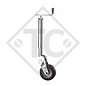 Jockey wheel ø70mm round with manual turnover support shoe, top crank, type S 156/Z, galvanised, for agricultural machines and trailers, machines for building industry, implements for road maintenance and snow