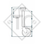 Rueda jockey ø70mm redondo con horquilla rígida, manivela lateral, tipo DM 270FO, para los remolques convencionales