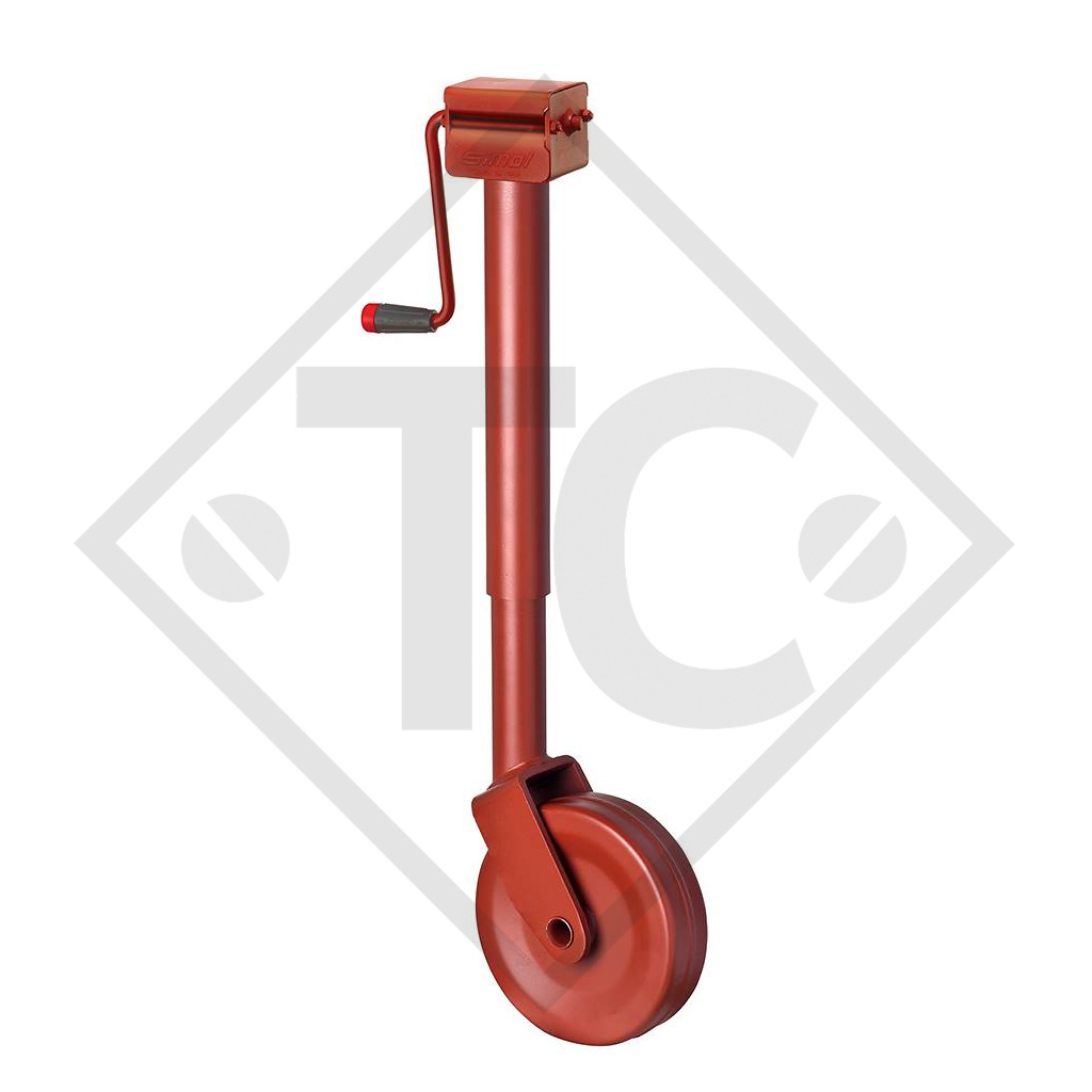 Roue jockey ø70mm rond avec sabot fixe, manivelle latérale,type DM 270FO, pour machines et remorques agricoles, machines pour l'industrie du bâtiment, équipements pour l’entretien routier et l’enneigement