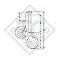 Jockey wheel ø70mm round with semi-automatic support shoe, with side crank, type DM 364, for agricultural machines and trailers, machines for building industry, implements for road maintenance and snow