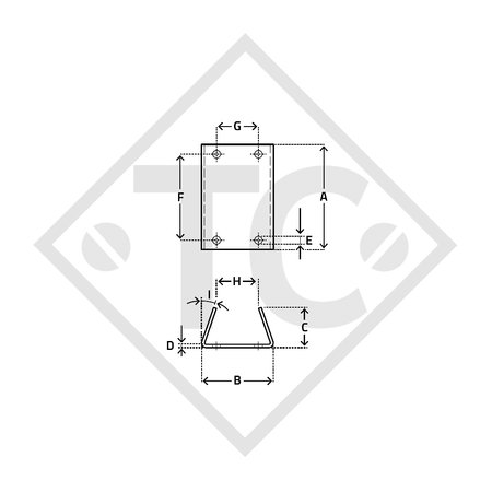 Jockey wheel flange, type F2