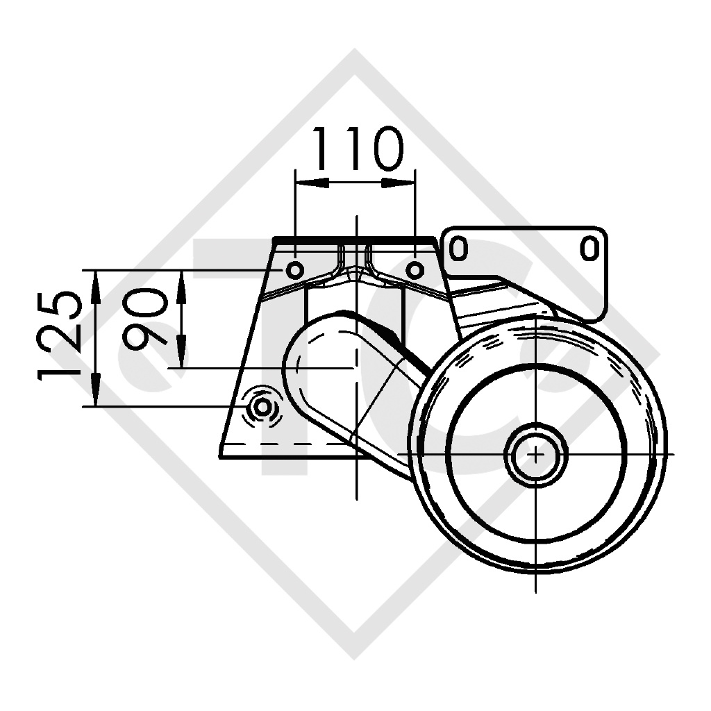 Essieu EURO1 1500kg freiné type d'essieu DELTA SIN 14-1