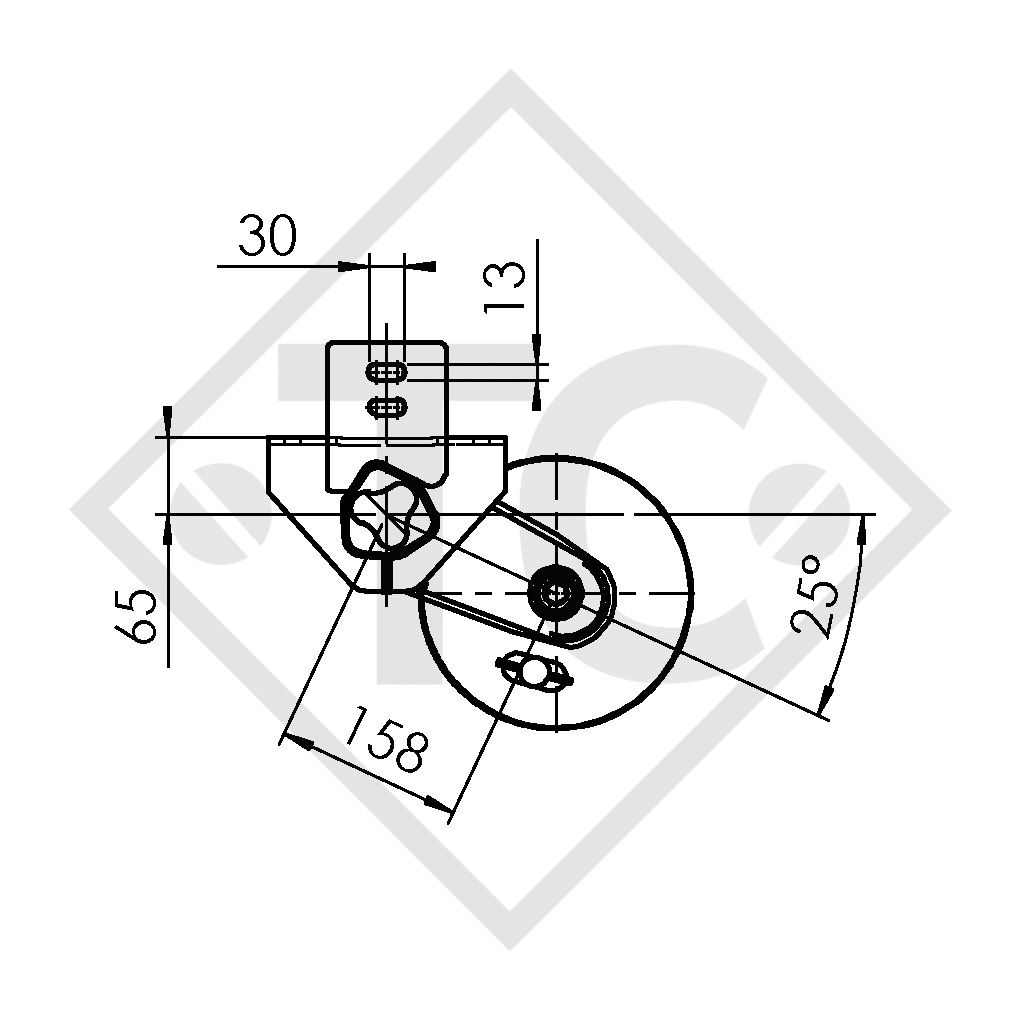 Essieu EURO COMPACT 1000kg freiné type d'essieu B 850-10, Pongratz