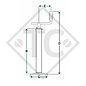 Steday leg □40mm square, top crank, type P 519, without bearing and grease nipple, for agricultural machines and trailers, machines for building industry, implements for road maintenance and snow