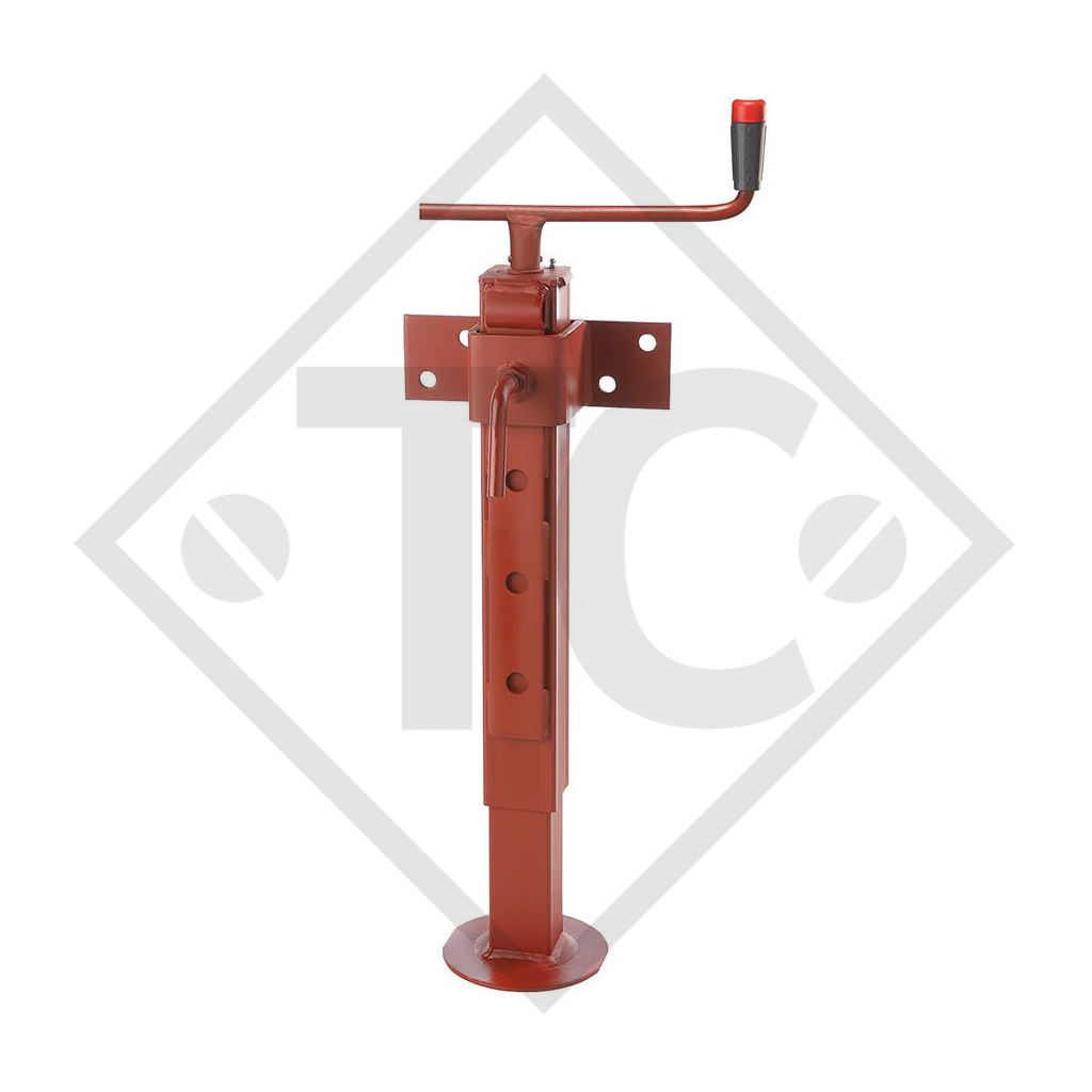 Steday leg □70mm square with adjustable connection, type PE 595, for agricultural machines and trailers, machines for building industry, implements for road maintenance and snow