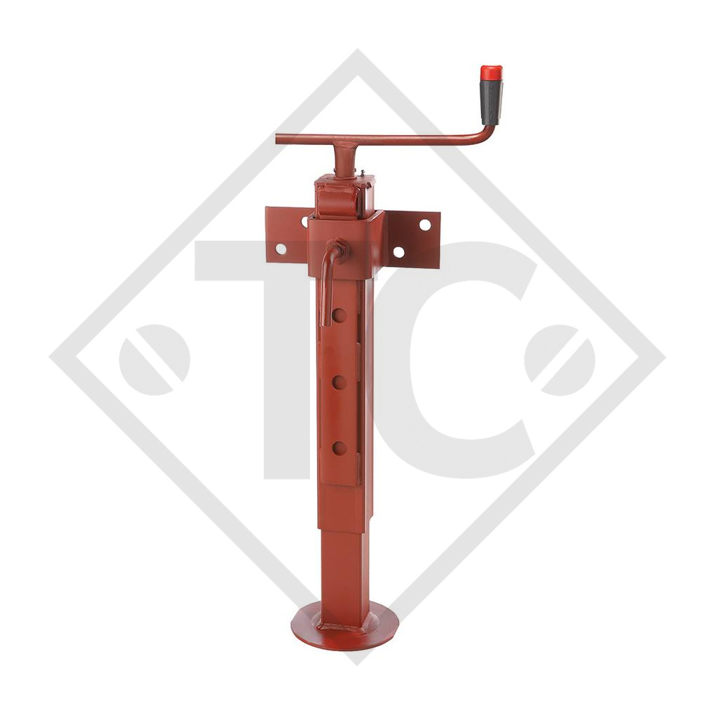 Steday leg □60mm square with adjustable connection, type PE 580, for agricultural machines and trailers, machines for building industry, implements for road maintenance and snow