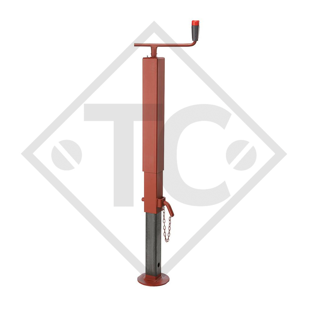 Piedino di stazionamento □70mm quadro, manovella in alto, a 3 sfilate, tipo P 560/3SF, per macchine e rimorchi agricoli, macchine per l’edilizia, per la manutenzione stradale e l’innevamento