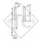 Steday leg □80mm square, top crank, three-stage, type P 575/3SF, for agricultural machines and trailers, machines for building industry, implements for road maintenance and snow