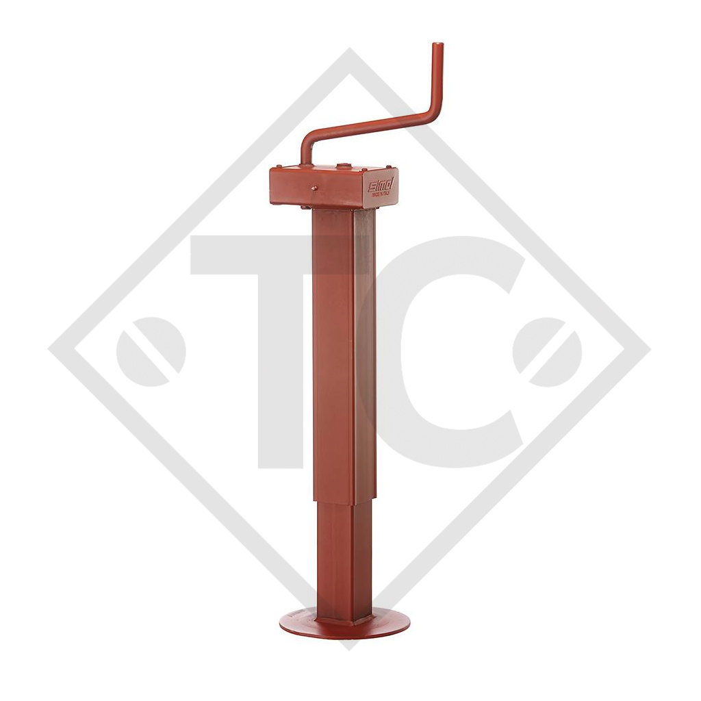 Steday leg □80mm square with reduction unit, type PR 695/1, for agricultural machines and trailers, machines for building industry, implements for road maintenance and snow
