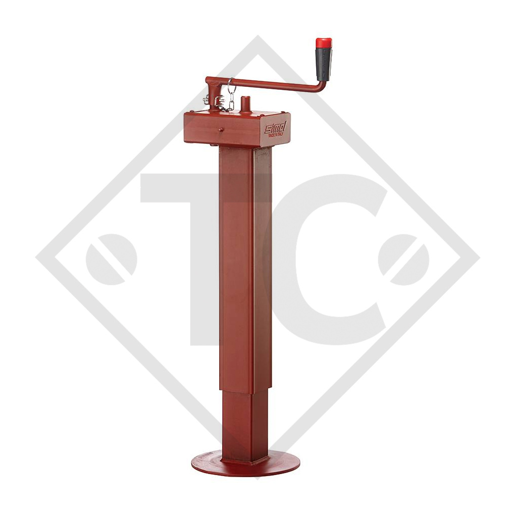 Steday leg □80mm square with reduction unit, double speed, type PR 695W, for agricultural machines and trailers, machines for building industry, implements for road maintenance and snow