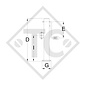 Steday leg □70mm square with side crank, type DG 590, for agricultural machines and trailers, machines for building industry, implements for road maintenance and snow