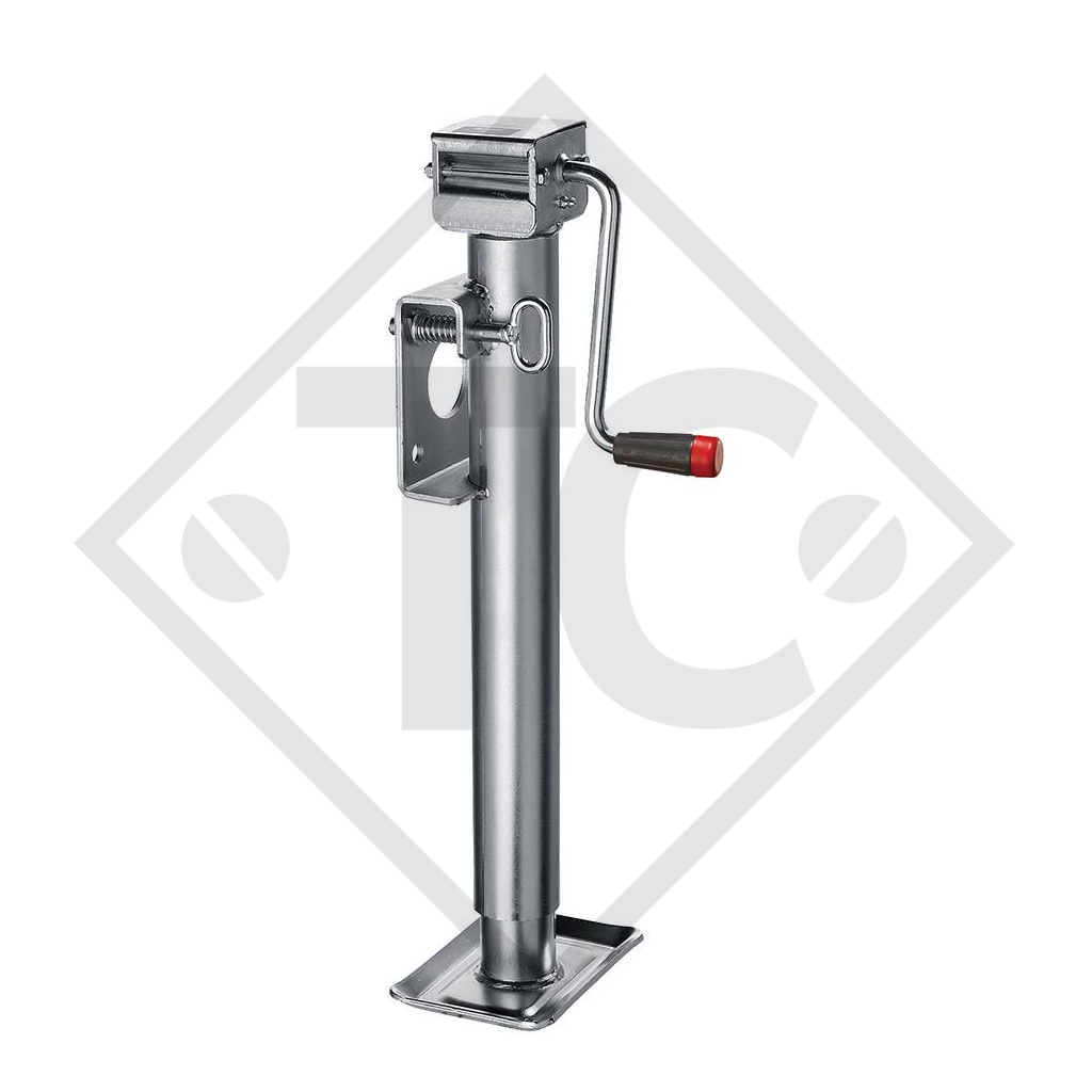 Apoyo ⌀51mm, con manivela lateral, doble velocidad, tipo LF 2101W, cincado galvanizado, para los remolques convencionales