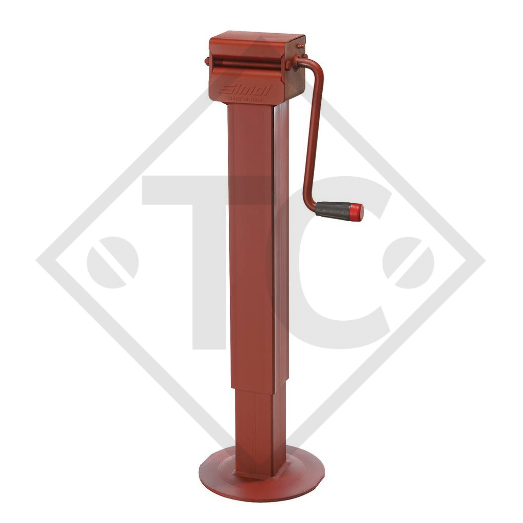 Steday leg □70mm square with side crank, with reduction unit, type DG 701, for agricultural machines and trailers, machines for building industry, implements for road maintenance and snow