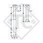 Apoyo □90mm cuadrado con manivela lateral, con unidad de reducción, de tres niveles, tipo DG 487/3SF, para los remolques convencionales