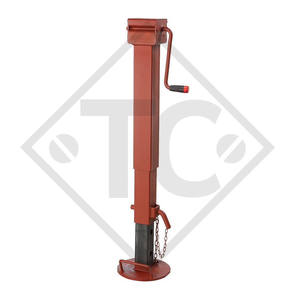 Steday leg □90mm square with side crank, with reduction unit, three-stage, type DG 487/3SF, for agricultural machines and trailers, machines for building industry, implements for road maintenance and snow