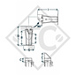 Steday leg □70mm square with tipping connection, type DN 511S, for agricultural machines and trailers, machines for building industry, implements for road maintenance and snow