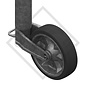 Jockey wheel ø60mm round with support shoe rigid, crank 105mm, for caravans, car trailers, machines for building industry