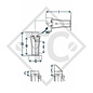 Stützfuß □70mm vierkant mit klappbarem Befestigungsteil, Typ DN 513S, für landwirtschaftliche Maschinen und Anhänger, Maschinen für Bauindustrie, Straßeninstandsetzung- und Schneeräumungsmaschinen