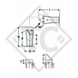 Béquille □70mm carré avec fixation basculante, type DN 513L, pour machines et remorques agricoles, machines pour l'industrie du bâtiment, équipements pour l’entretien routier et l’enneigement