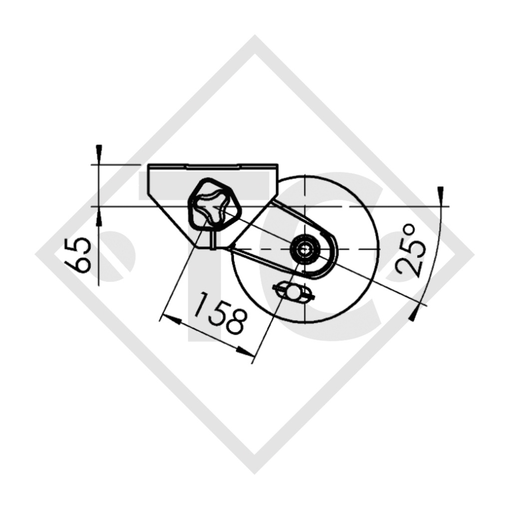 Braked tandem axle 1800kg EURO COMPACT axle type 2x B 850-10, Mecanorem