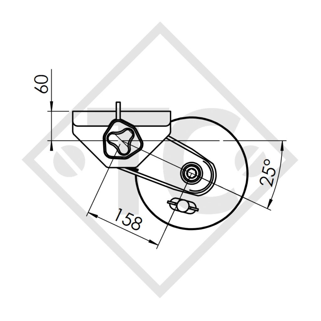 Braked axle 900kg EURO COMPACT axle type B 850-5