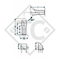 Steday leg □70mm square with tipping connection, type DS 510S, for agricultural machines and trailers, machines for building industry, implements for road maintenance and snow